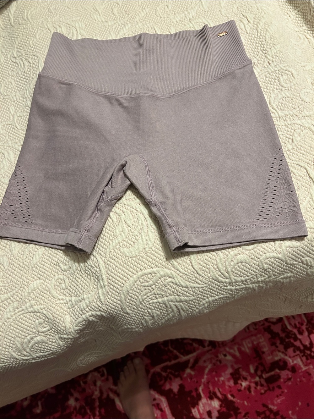 Pink Sport Seamless Lavender High-Waist Bike Shorts